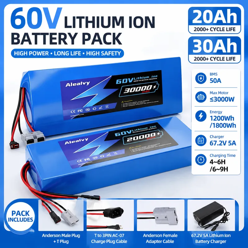 60V 30Ah 21700 Battery Pack - Bateria de lítio 21700 de 60V