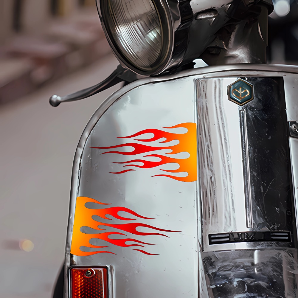 Chama adesivos da motocicleta  - Scooter Helmet Set avaliação e preço
