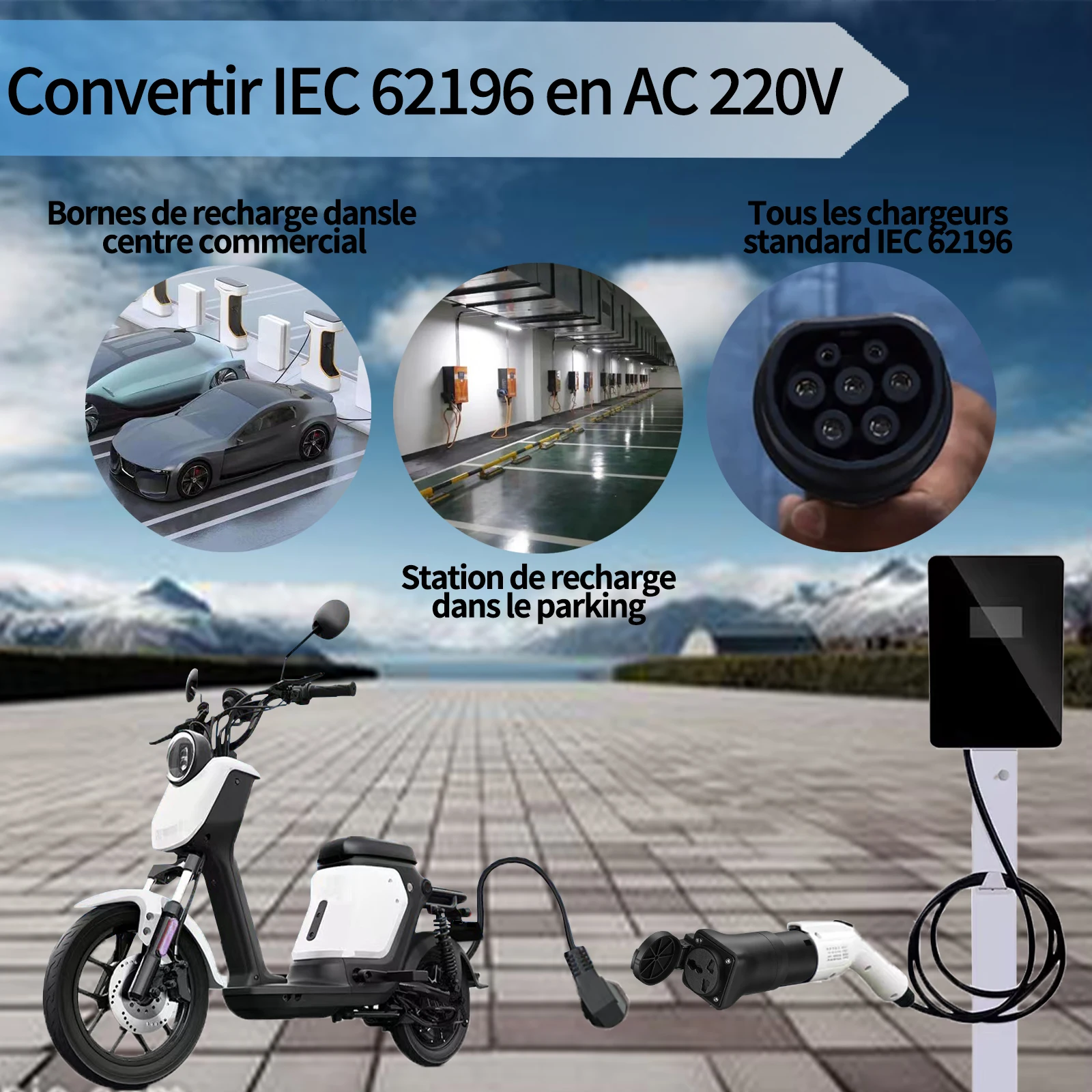 Type2 ev carregador adaptador  - Electric Scooter Charger avaliação e preço