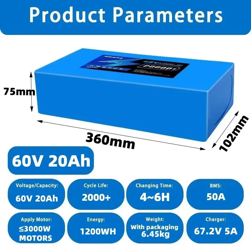   Bateria de lítio 21700 de 60 - 60V 30Ah 21700 Battery Pack avaliação e preço