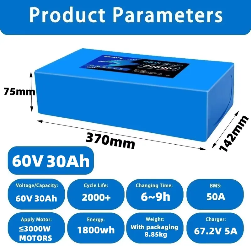   Bateria de lítio 21700 de 60 - 60V 30Ah 21700 Battery Pack avaliação e preço