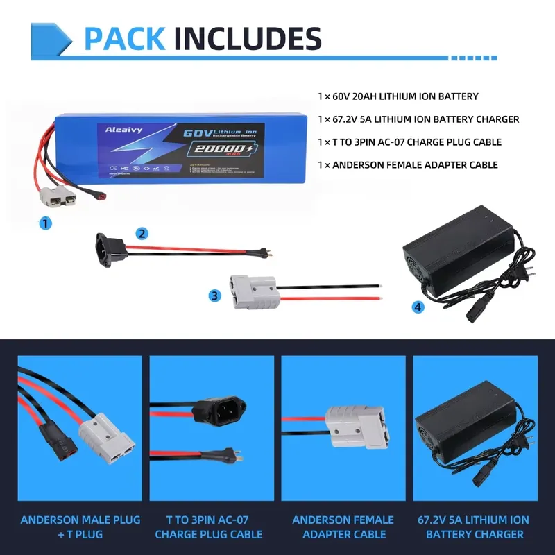   Bateria de lítio 21700 de 60 - 60V 30Ah 21700 Battery Pack avaliação e preço