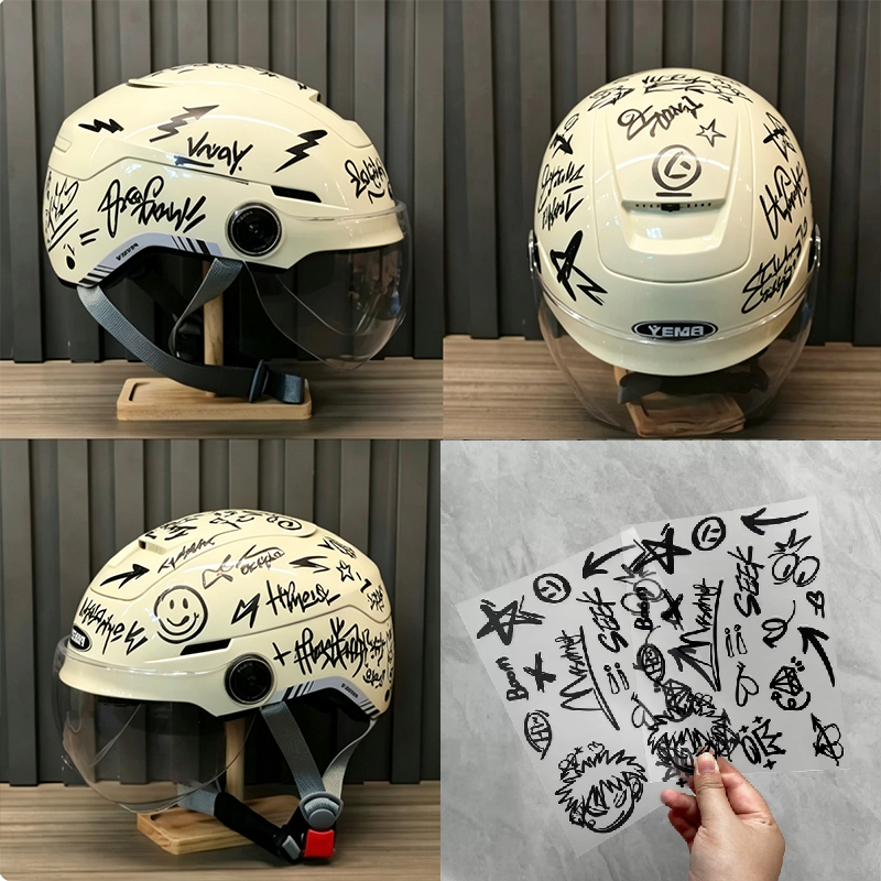 Conjunto de 2 Adesivos Punk Gr - Scooter Helmet Set avaliação e preço